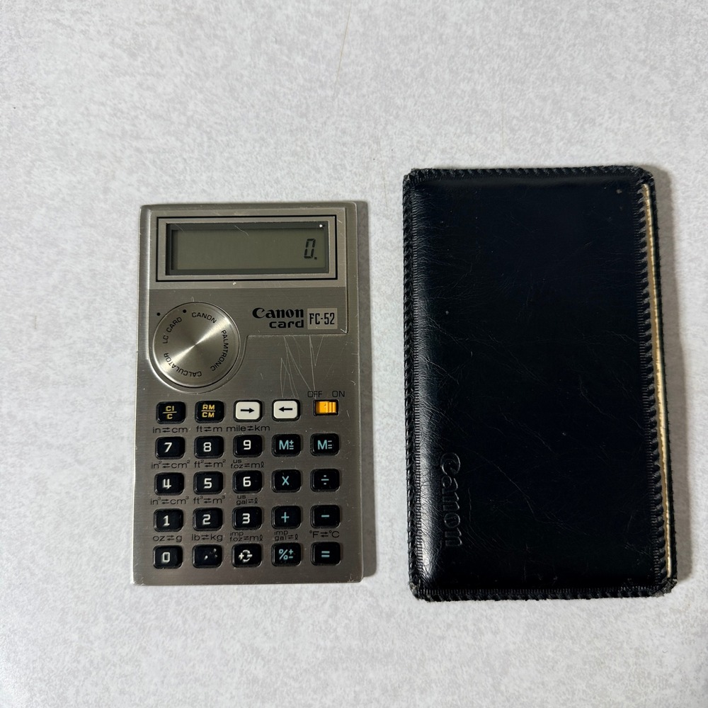 Vintage Canon Card FC-52 Palmtronic Calculator with Case and Manual Japan Made - Picture 2 of 4
